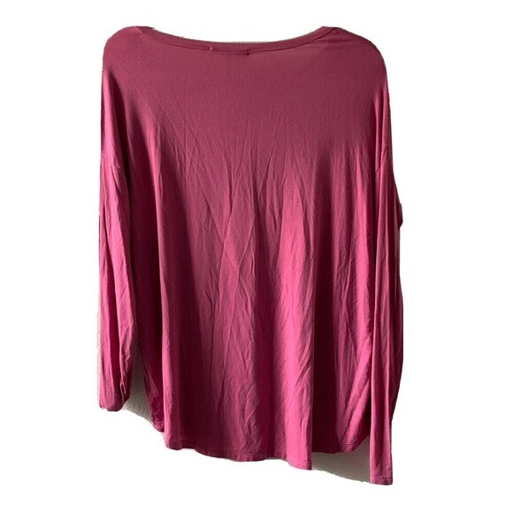 Pink Super Soft Womens Size Medium Stretch Criss Cross Front Blouse Top - Picture 3 of 6